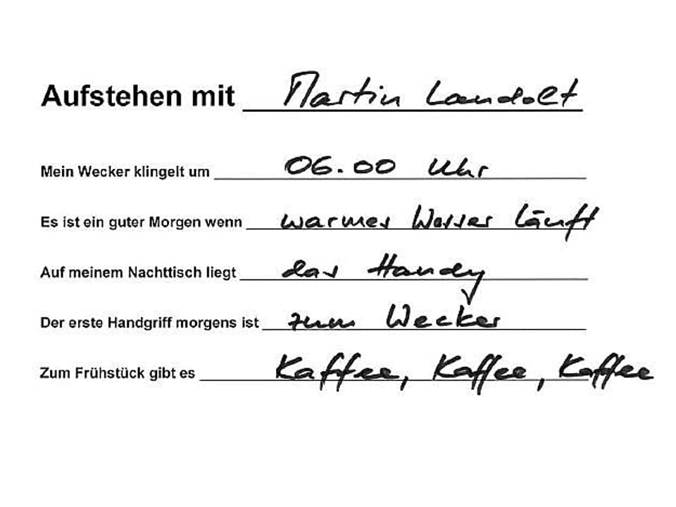 Handschrift von Martin Landolt.
