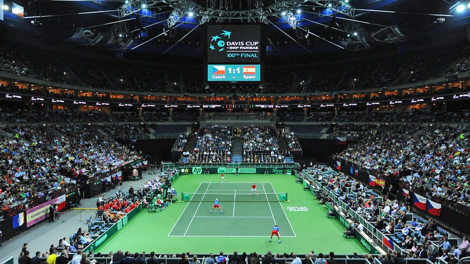 Totale auf die Arena während des Daviscup-Doppels 2012.