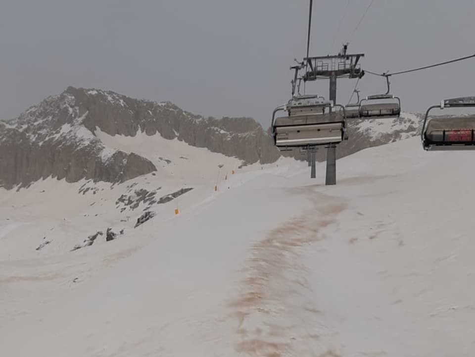 Saharastaub im Schnee