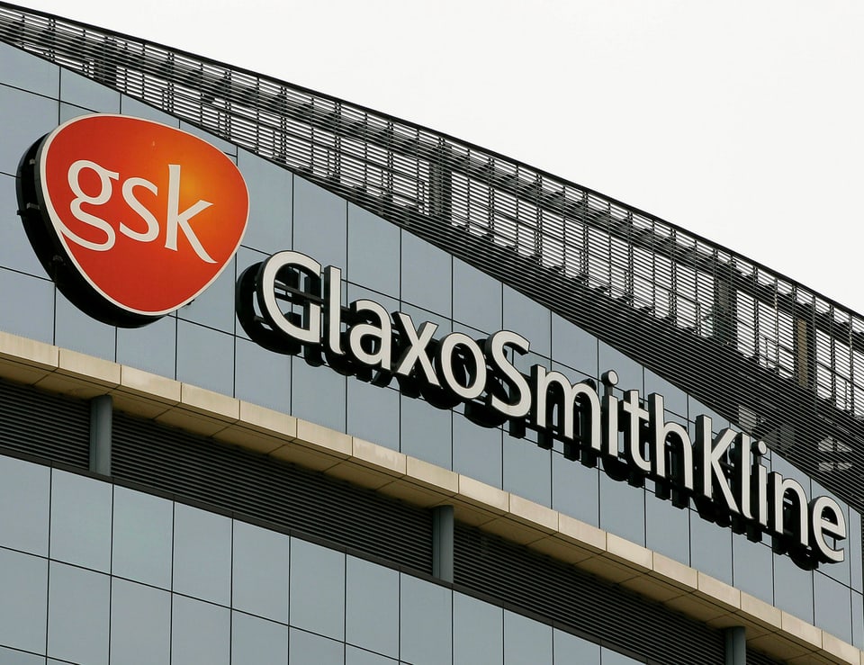 Firmensitz mit Logo von GlaxoSmithKline