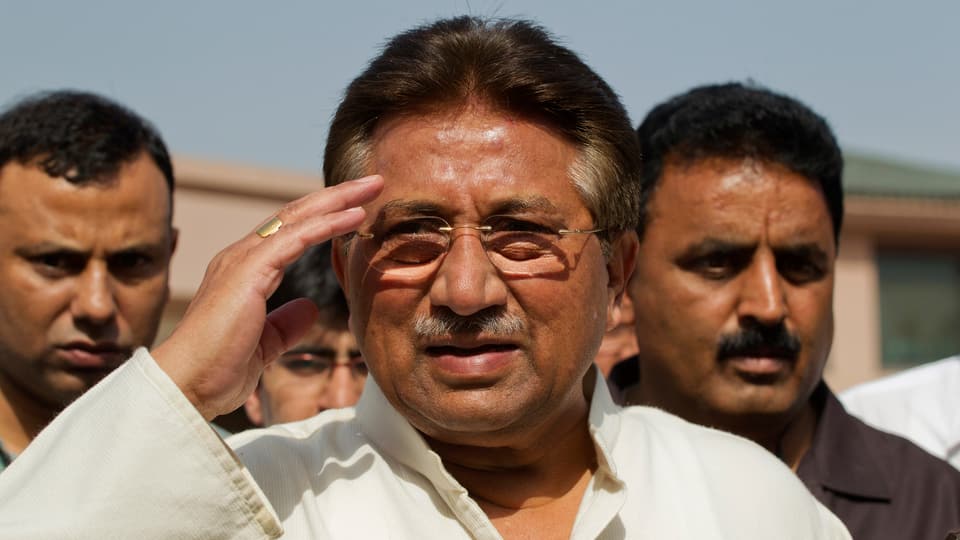 Porträtbild des ehemaligen pakistanischen Präsidenten Musharraf.