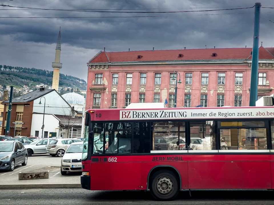 Ein Bus aus Bern in Sarajevo.