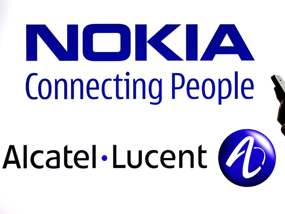 Nokia und Alcatel Logos