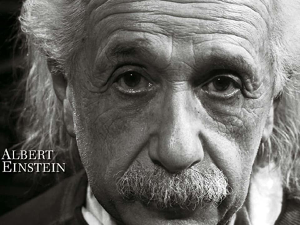 Schwarz-weiss-Porträt von Albert Einstein