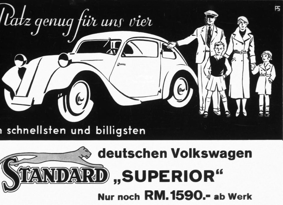 Zu sehen eine VW-Werbung. 