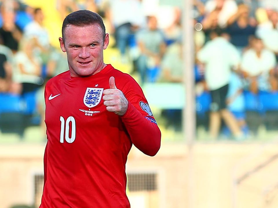 Wayne Rooney nachdem er seinen 49. Länderspieltreffer erzielt hatte.