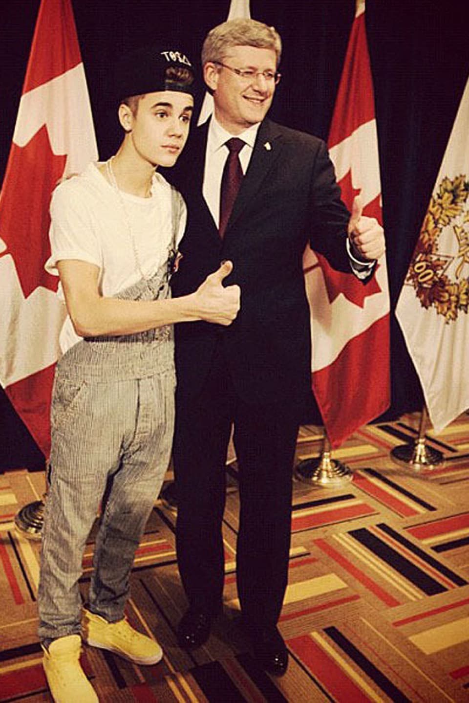 Justin Bieber und Stephen Harper