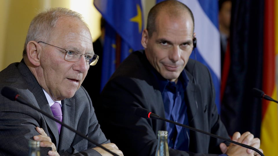 Wolfgang Schäuble und Yanis Varoufakis. 