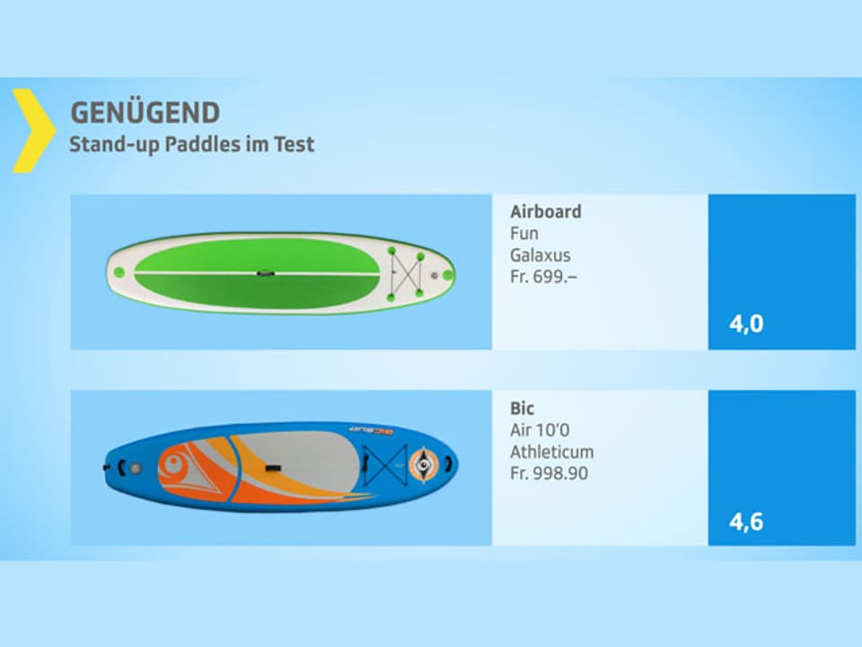 Tests Spass auf dem Wasser StandupPaddles im Test Kassensturz