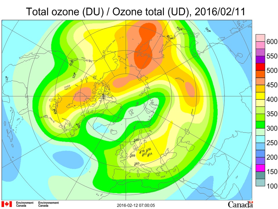 Ozonloch über der Arktis.