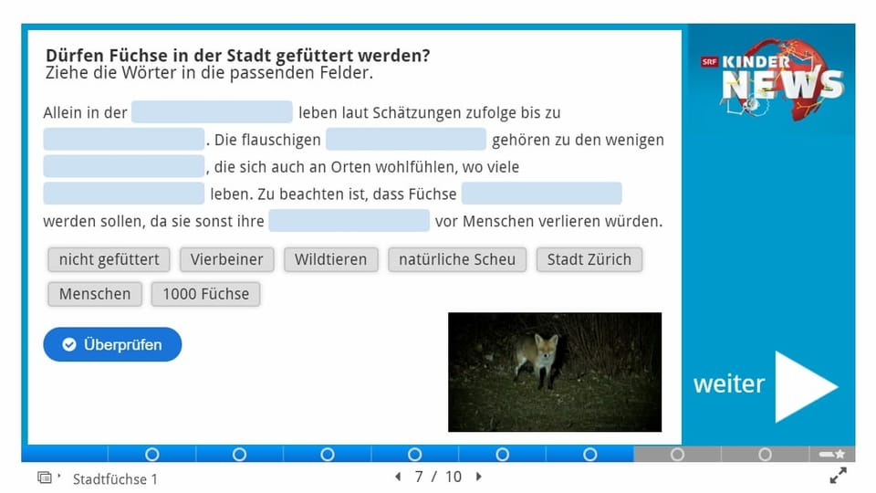 Eine Frage aus dem Quiz mit Multiple-Choice Antwortmöglichkeiten.