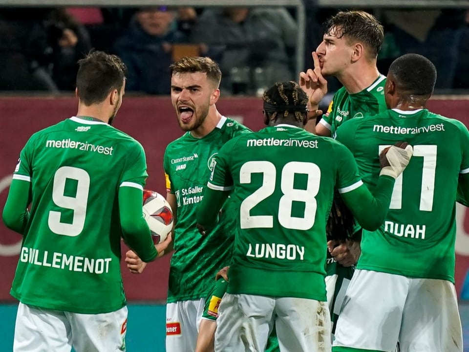 Hatten in der Rückrunde viel Grund zum Jubeln Die St. Galler Spieler.