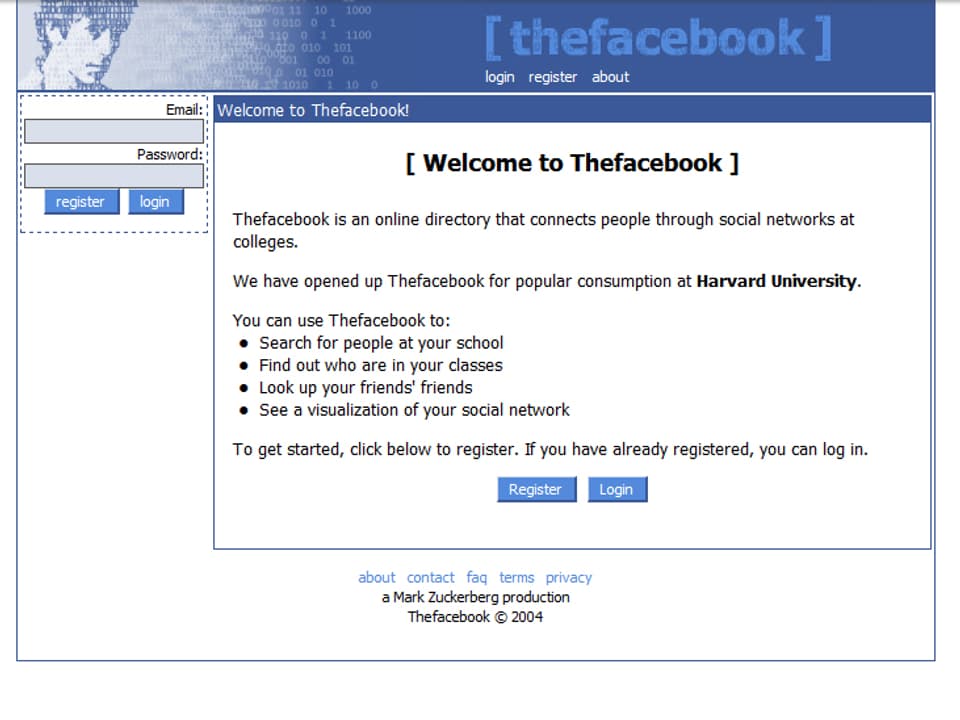 Screenshot The Facebook 2004