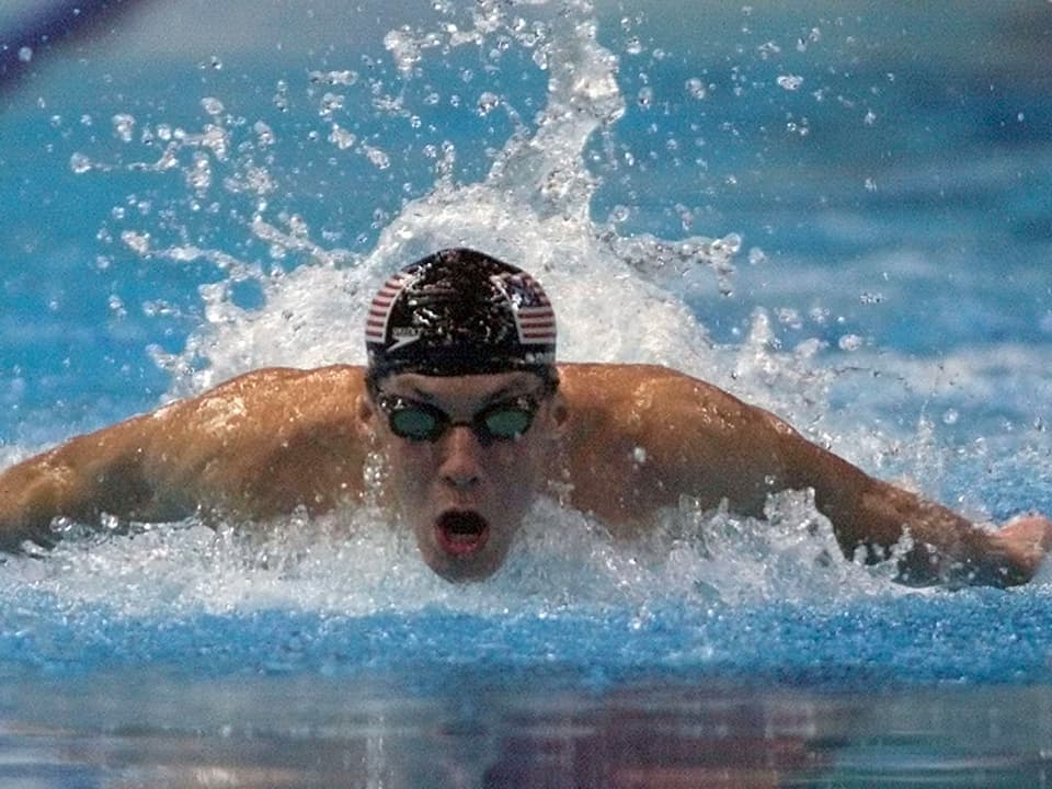 Michael Phelps 2001 an der WM im japanischen Fukuoka.