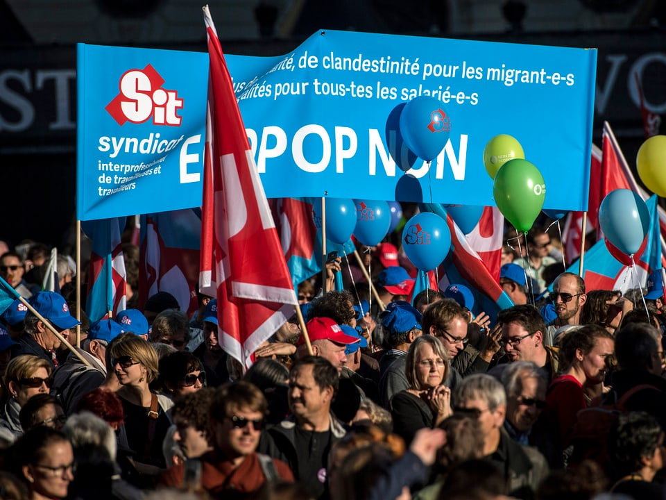 Demonstranten in Bern 