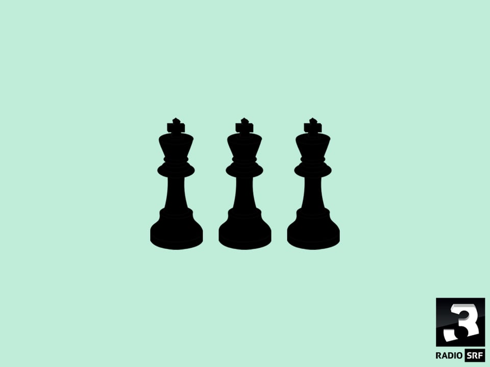 Drei Schachfiguren. 