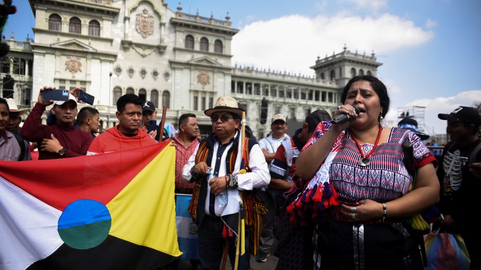 Demonstrierende in Guatemala-Stadt