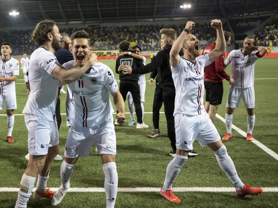 Aarauer Spieler jubeln nach einem Sieg