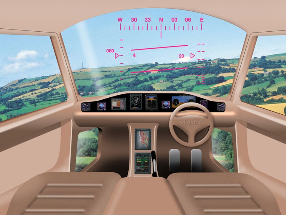 Zukunftsmusik: Das Cockpit eines fliegenden Autos