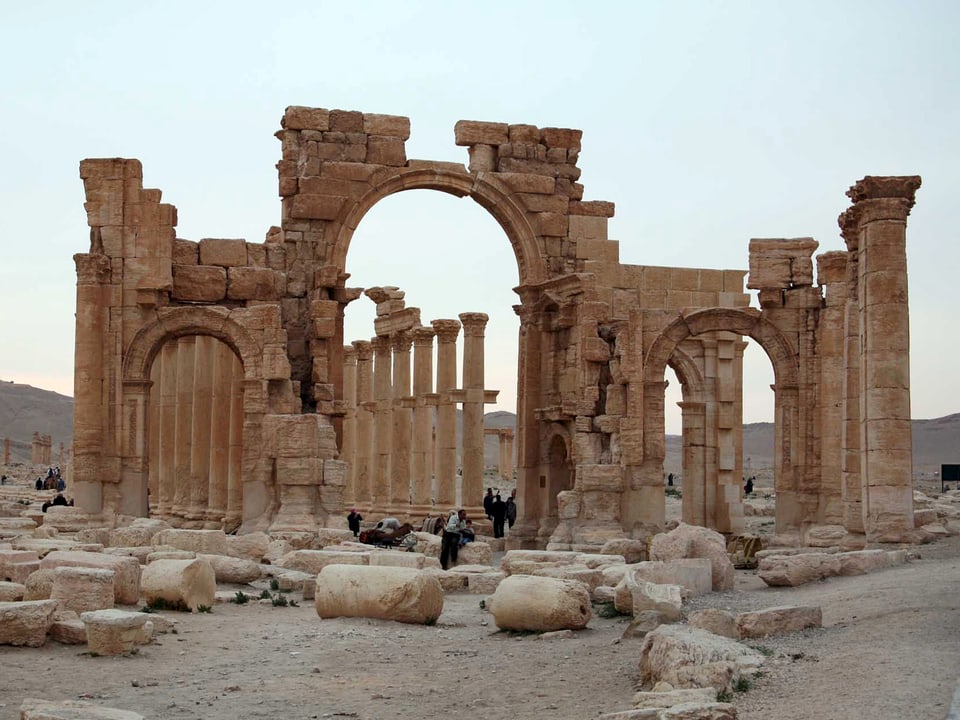 Blick auf die antike Oasenstadt Palmyra. 