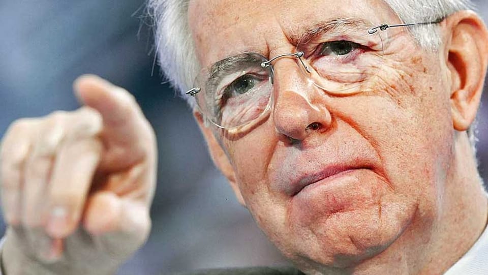 Mario Monti mit Zeigefinger