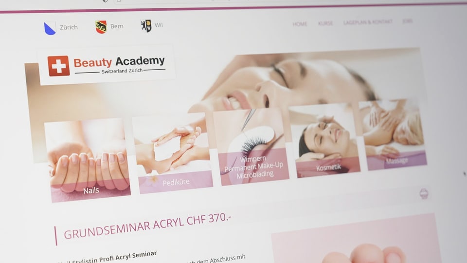 Website der Beauty Academy