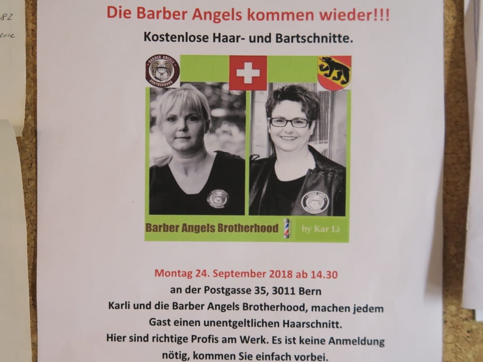 Flyer für den Barber-Angels-Besuch