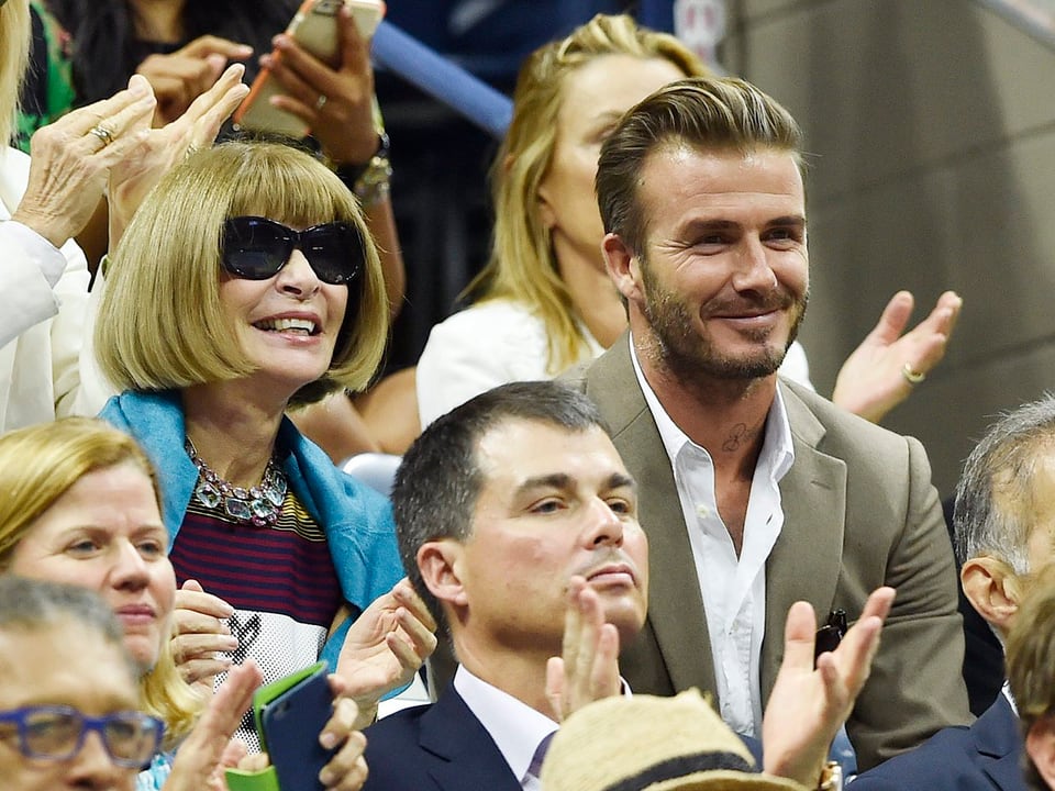 David Beckham und Anna Wintour 