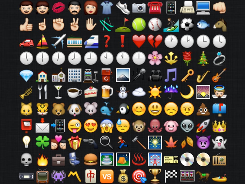 Verschiedene Emojis, die schon verfügbar sind