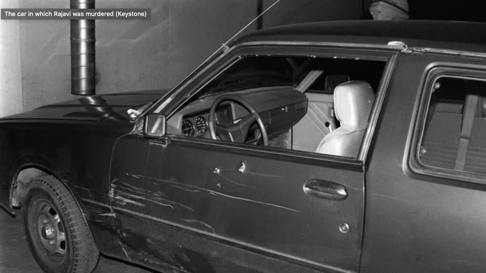 Spuren des Mordes: Das Auto von Kazem Rajavi mit Einschusslöchern.  