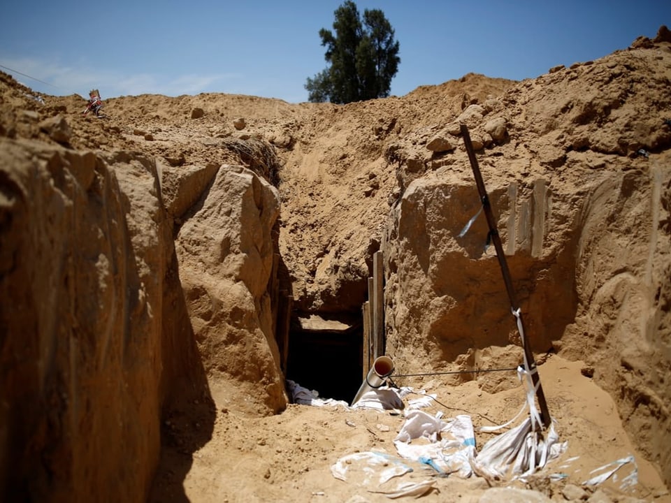 Ein unscheinbarer Eingang zu einem unterirdischen Tunnel im Süden des Gazastreifens.