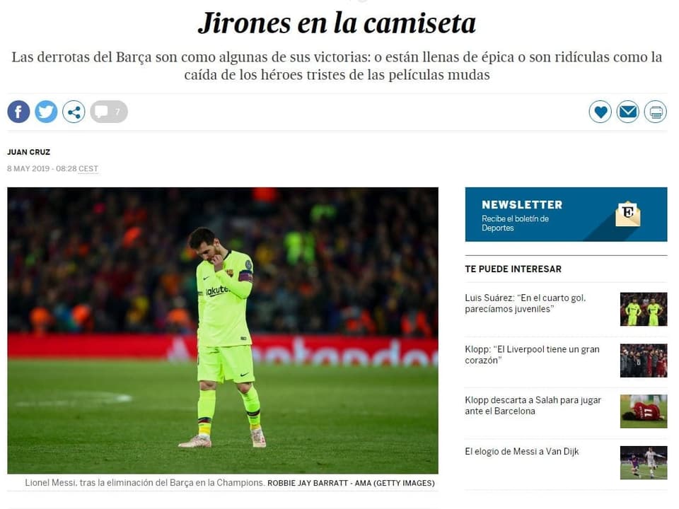Schlagzeile einer spanischen Zeitung