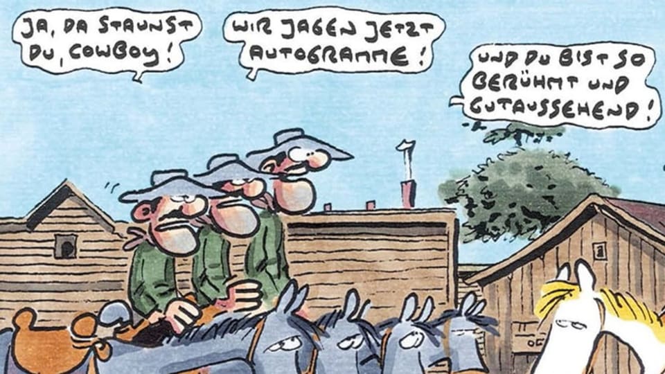 Eine Zeichnung der Daltons, die Bösewichte in den Lucky Luke-Comics.