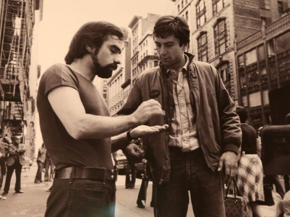 Martin Scorsese mit Robert de Niro 1976 am Set von «Taxi Driver».