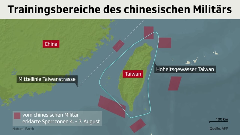 Karte des Hoheitsgewässer Taiwans