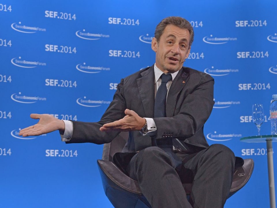 Der ehemalige französische Staatspräsident Nicolas Sarkozy am SEF 2014.