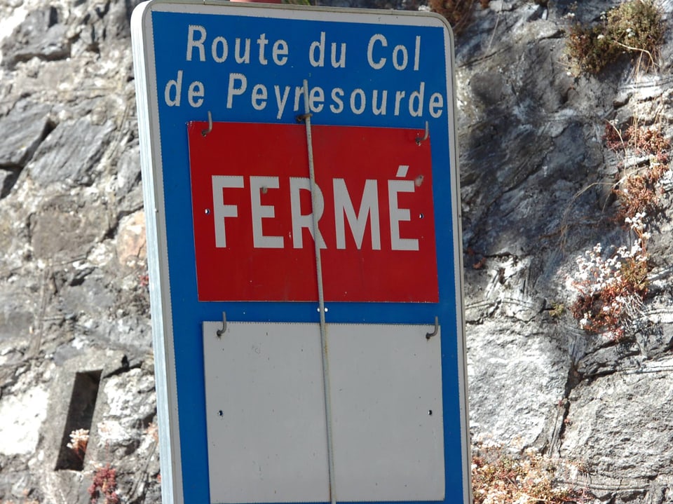 Strassenschild am Col de Peyresourde