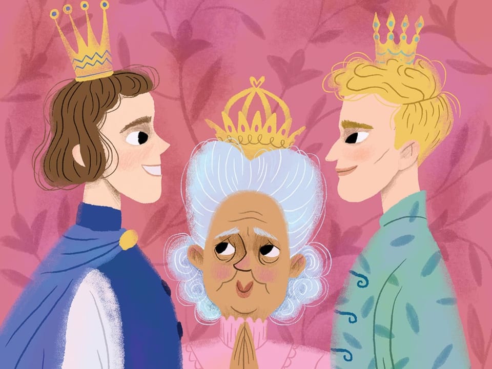 Illustration eines Prinzenpaares.