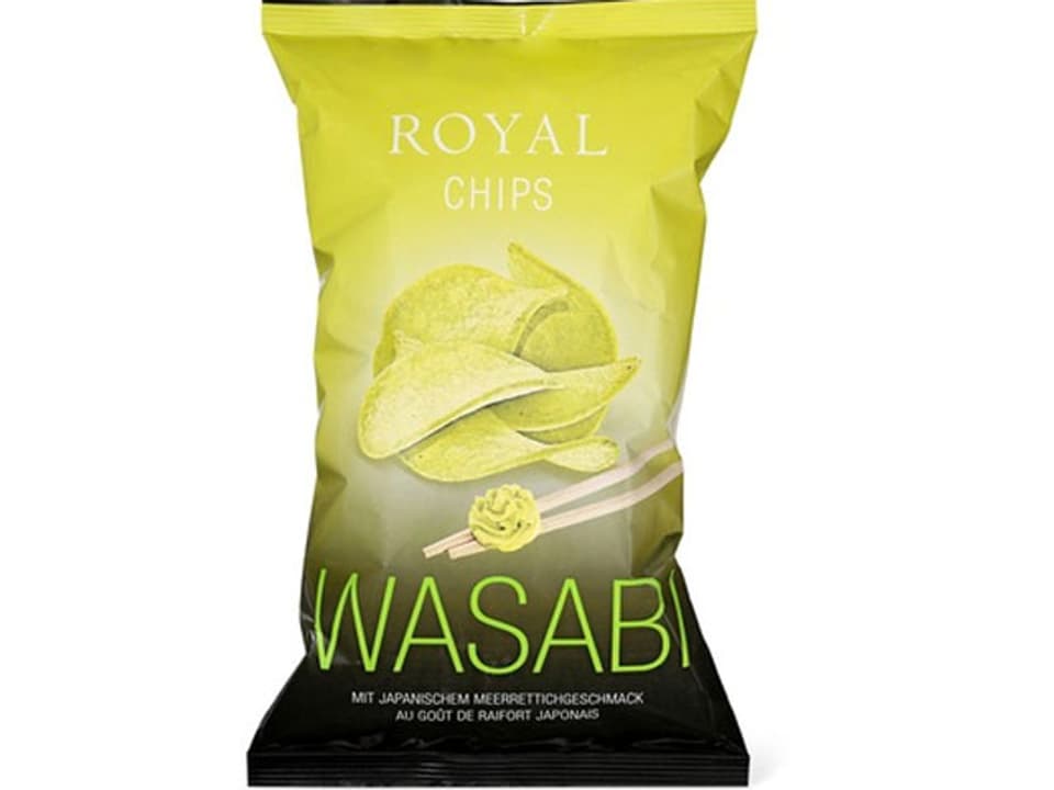 Packung mit Wasabi-Chips.