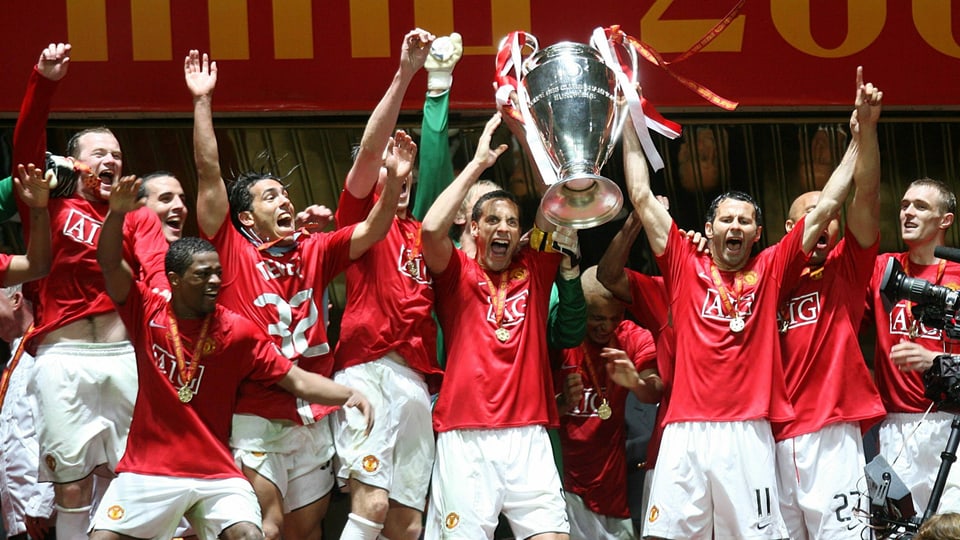 Giggs feiert den Gewinn der Champions League 2008