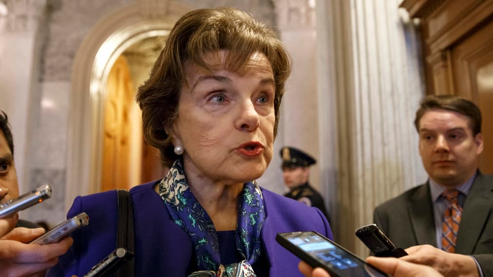 US-Senatorin Dianne Feinstein nach der Sitzung des Geheimdienstausschusses.