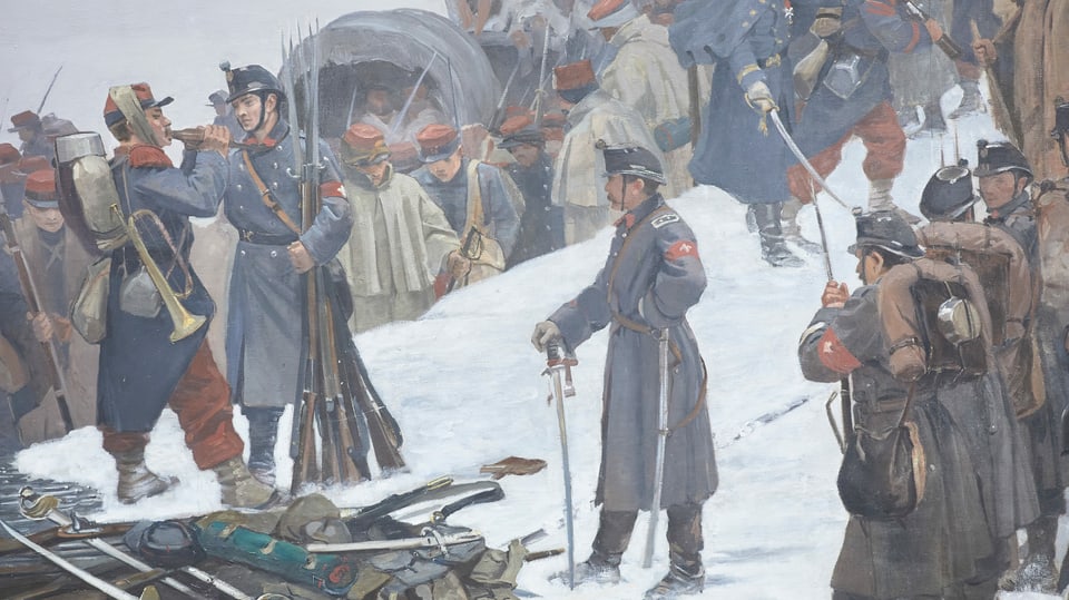 Gemälde-Ausschnitt mit Soldaten