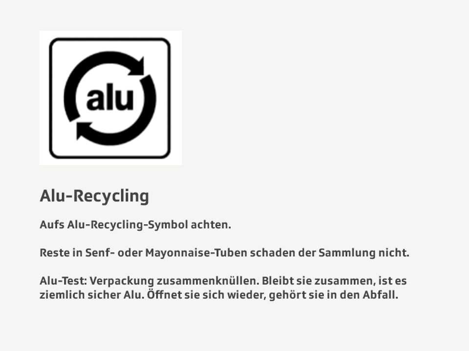 Recyclingtipps Alu
