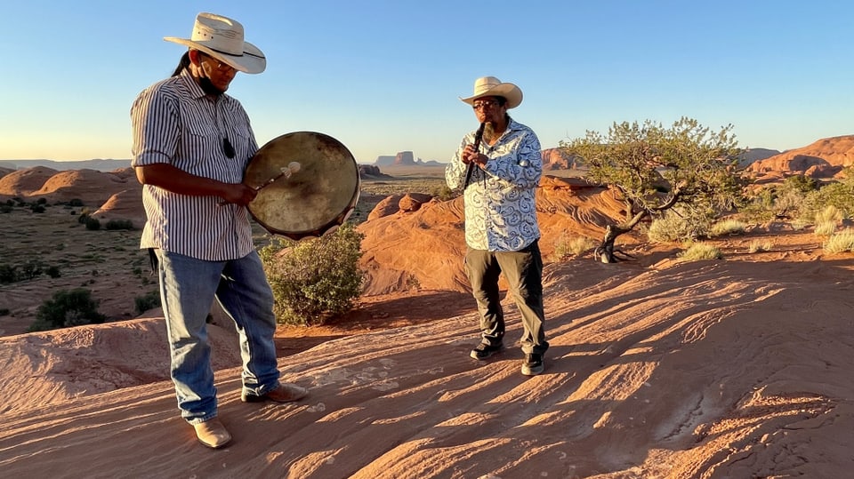 Garry Holiday and Will Cowboy playing instruments