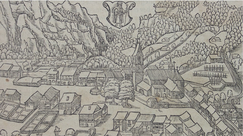 Das Bild ist die älteste Überlieferung Glarus', von Hans Asper um 1547 gezeichnet.