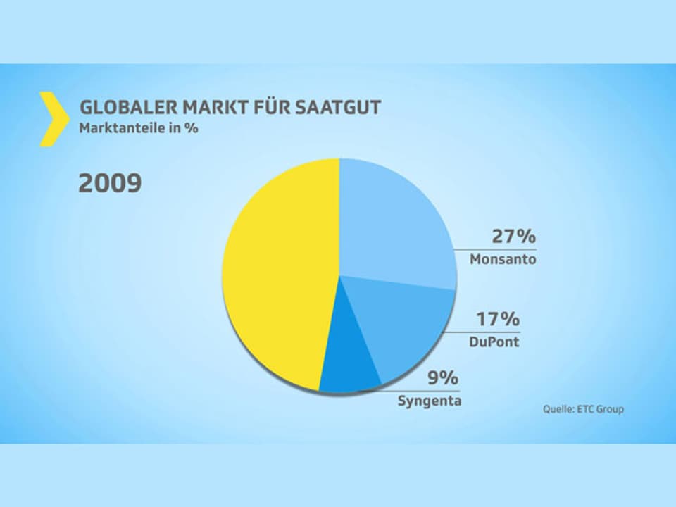 Grafik Saatgut-Markt 2009 - die grössten drei Hersteller