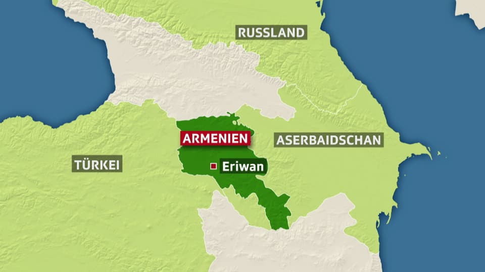 Karte von Armenien mit den umliegenden Ländern