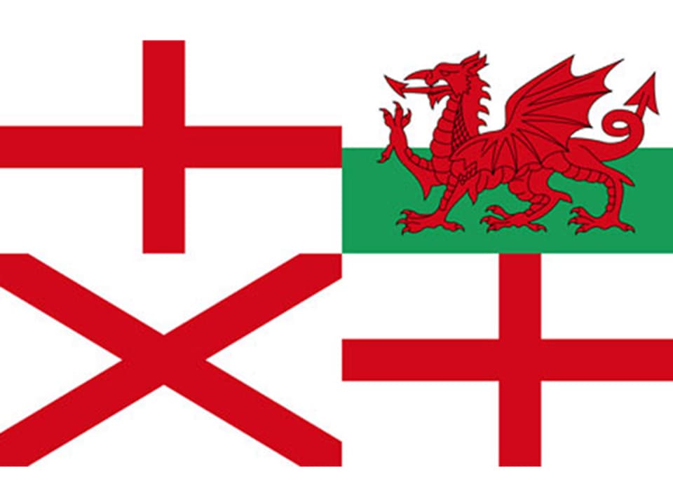 Flagge Rot Schwarz 3 Weiße Kreuze
