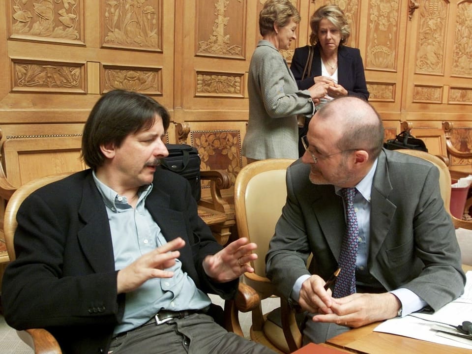 Paul Rechsteiner mit Fulvio Pelli 2003 im Nationalrat