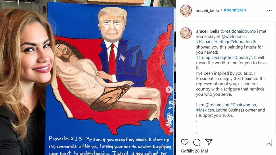 Araceli Villanueva verehrt Donald Trump auf ihrem Instagram-Profil gar wie einen Heiligen.